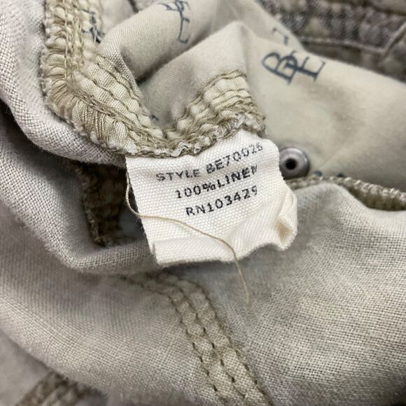 Blue Earth 100% Linen Pants women’s 4 Pants Drawstring Waist pockets roll tab - Picture 5 of 13